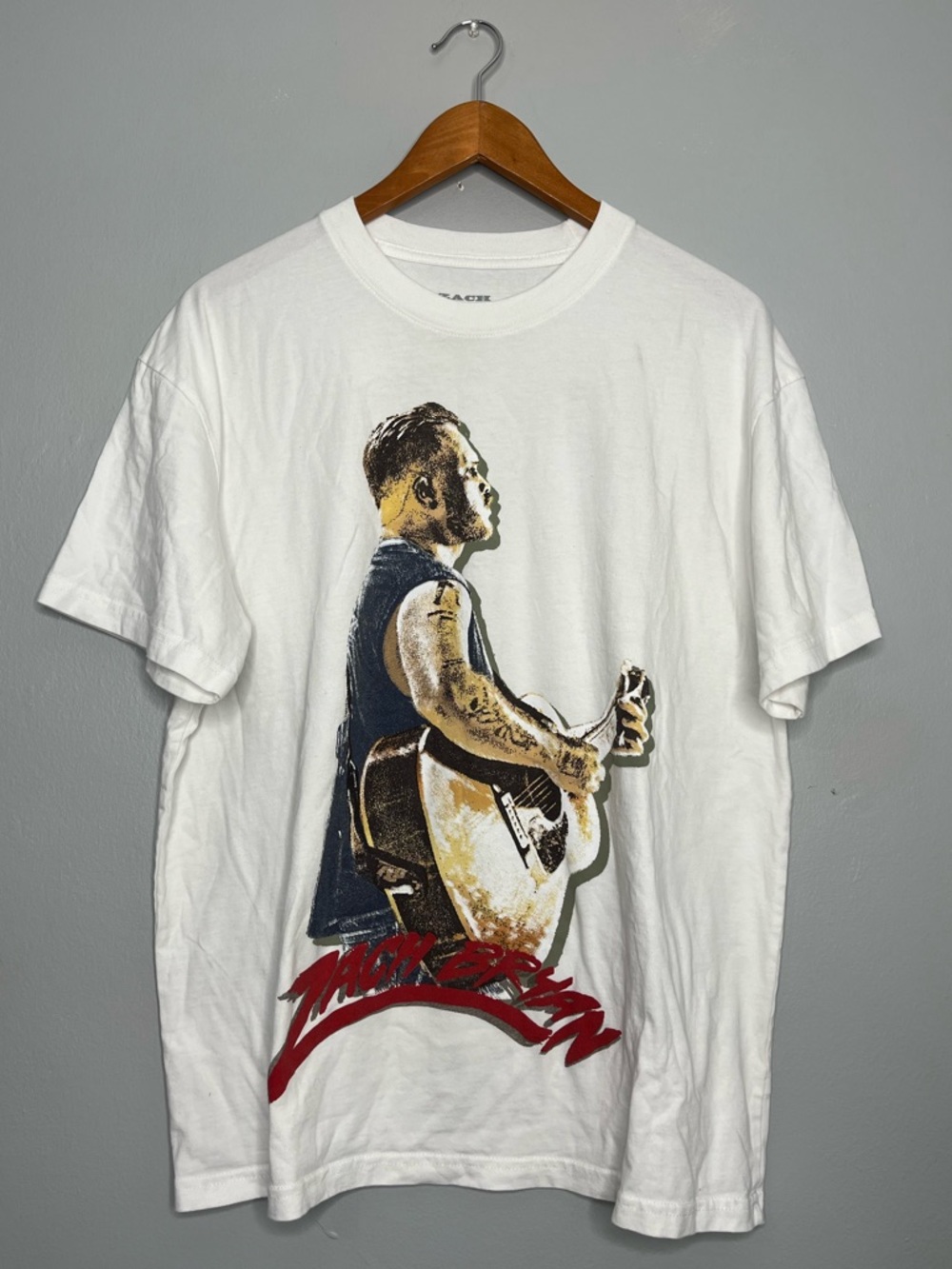 Official Zach Bryan Tour Merch T-Shirt White Cotton Medium 2025 Coachella